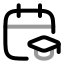 Calendarmortarboard icon with twotone rounded style