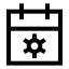 Calendarsetting icon with stroke sharp style