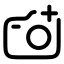 Cameraadd icon with stroke rounded style