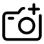 Cameraadd icon with stroke standard style