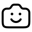 Camerasmile icon with stroke rounded style