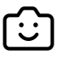 Camerasmile icon with stroke standard style