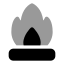 Campfire icon with bulk rounded style