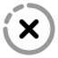 Cancelcirclehalfdot icon with bulk rounded style