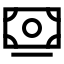 Cash icon with stroke sharp style