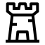 Castle icon with stroke sharp style