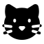 Cat icon with solid standard style