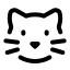Cat icon with stroke rounded style