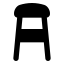 Chair icon with solid rounded style