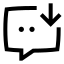 Chatdownload icon with stroke sharp style