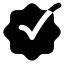 Checkmarkbadge icon with solid rounded style