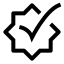 Checkmarkbadge icon with stroke sharp style