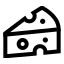 Cheese icon with stroke sharp style