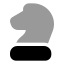 Chessknight icon with bulk rounded style