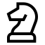 Chessknight icon with stroke sharp style