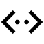 Chevronsleftrightellipsis icon with solid sharp style