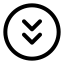 Circlearrowdowndouble icon with stroke standard style