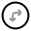 Circlearrowmoverightdown icon with twotone rounded style