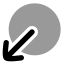 Circlearrowoutdownleft icon with bulk rounded style