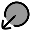 Circlearrowoutdownleft icon with duotone rounded style