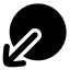 Circlearrowoutdownleft icon with solid rounded style