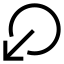 Circlearrowoutdownleft icon with stroke sharp style