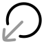 Circlearrowoutdownleft icon with twotone rounded style