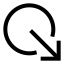 Circlearrowoutdownright icon with stroke sharp style