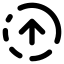 Circlefadingarrowup icon with solid standard style