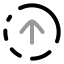 Circlefadingarrowup icon with twotone rounded style