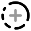 Circlefadingplus icon with bulk rounded style