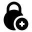 Circlelockadd icon with solid rounded style