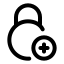 Circlelockadd icon with stroke rounded style