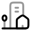 City icon with twotone rounded style
