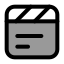 Clapperboard icon with duotone standard style