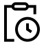 Clipboardclock icon with stroke sharp style