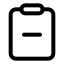 Clipboardminus icon with stroke standard style