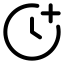 Clockadd icon with stroke standard style
