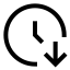 Clockarrowdown icon with stroke sharp style