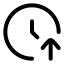 Clockarrowup icon with stroke rounded style