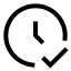 Clockcheck icon with stroke sharp style