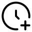 Clockplus icon with stroke rounded style