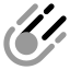 Comet icon with bulk rounded style
