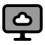 Computercloud icon with duotone standard style