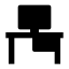 Computerdesk icon with solid sharp style