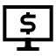 Computerdollar icon with stroke sharp style