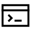Computerterminal icon with stroke sharp style