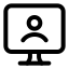 Computervideocall icon with stroke standard style