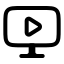 Computervideo icon with stroke rounded style