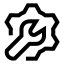 Configuration icon with stroke sharp style